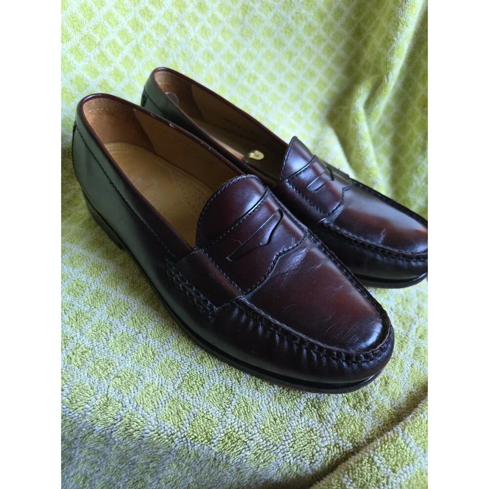 Cole Haan Air Burgundy/Cordovan Leather Slip-On Penny Loafer Shoes Men's 8 M